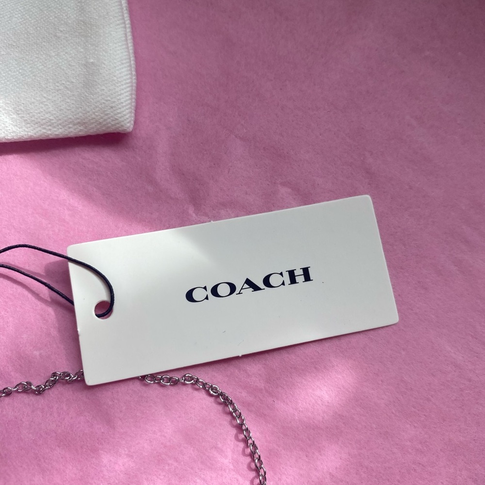 Coach Silver Heart Charm Necklace - Picture 6 of 6